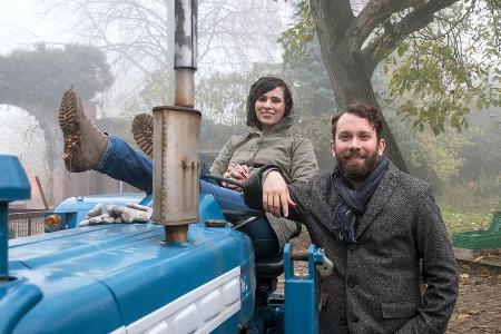 Nora Tschirner als Kira Dorn und Christian Ulmen als Lessing am Set des neuen 