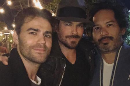 Alte Kollegen und gute Freunde, v.l.: Paul Wesley, Ian Somerhalder und Geoff Shotz
