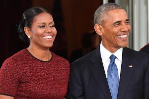 Barack und Michelle Obama einst vor dem Weißen Haus