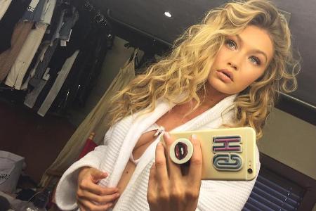 Was da am Smartphone von Gigi Hadid klebt, ist ein Popsocket