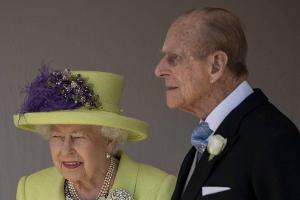 Prinz Philip und Queen Elizabeth auf der Hochzeit ihres Enkels Prinz Harry