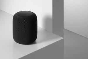 So sieht Apples HomePod in der Farbe "Space Grau" aus