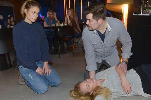 "GZSZ": Als Maren einen Schwächeanfall erleidet, kümmern sich Sophie (l.) und Leon um sie