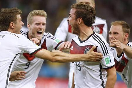Mario Götze (2.v.r.) beim Torjubel im WM-Finale von 2014