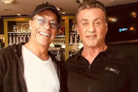 Trotz fortgeschrittenem Alter noch top in Form: Jean-Claude Van Damme und Sylvester Stallone