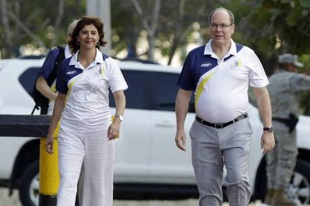Fürst Albert II. von Monaco und Kolumbiens Außenministerin Maria Angela Holguin