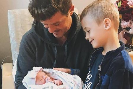 Robin Thicke mit Sohn Julian und Töchterchen Mia