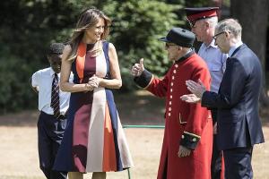 Melania Trump hatte bei diesem Termin in London sichtlich viel Spaß