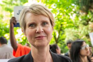 Cynthia Nixon bei einer Kundgebung vor wenigen Wochen