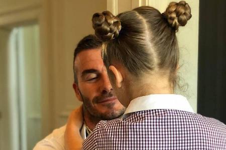 David Beckham hält seine Tochter Harper ganz fest