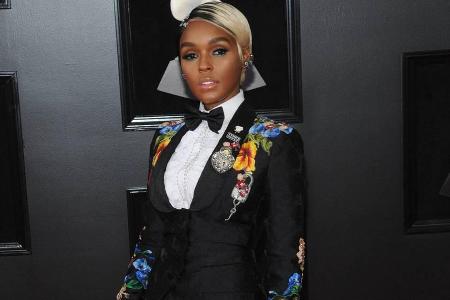 Janelle Monáe auf dem roten Teppich der Grammy Awards 2018