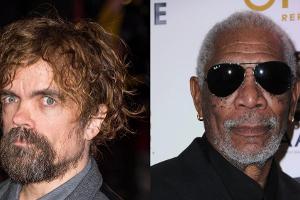 Peter Dinklage (l.) und Morgan Freeman versuchen sich im Rappen