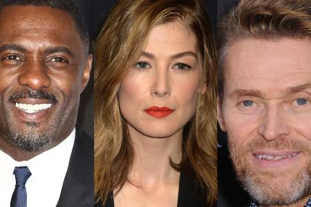 Idris Elba (v.l.), Rosamund Pike und Willem Dafoe werden zur Berlinale 2018 erwartet