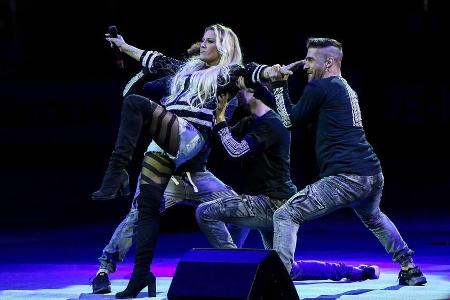 Natalie Horler während ihres Auftritts bei der Eishockey-WM