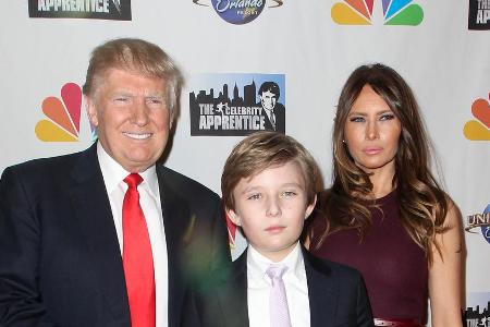 Sind ab Herbst im Weißen Haus wiedervereint: Donald Trump mit Sohn Barron und Ehefrau Melania
