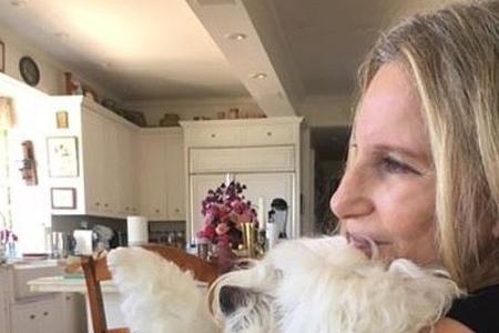 Barbra Streisand mit ihrer verstorbenen Hündin Samantha