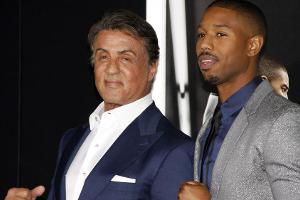 Sylvester Stallone (l.) und Michael B. Jordan auf der Premiere von "Creed" in Los Angeles