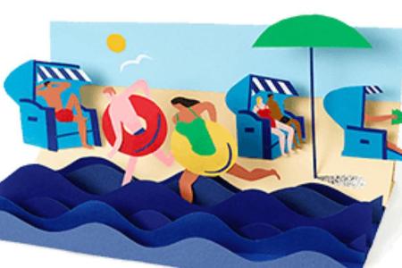 Das Google Doodle für Wilhelm Bartelmann, der den Strandkorb erfand