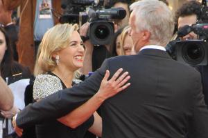 2012 bei der "Titanic 3D" Weltpremiere in London waren Kate Winslet und James Cameron schon wieder ein Herz und eine Seele
