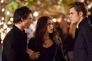Das Liebes-Dreieck aus "Vampire Diaries": Ian Somerhalder als Damon (v.l.), Nina Dobrev als Elena und Paul Wesley als Stefan