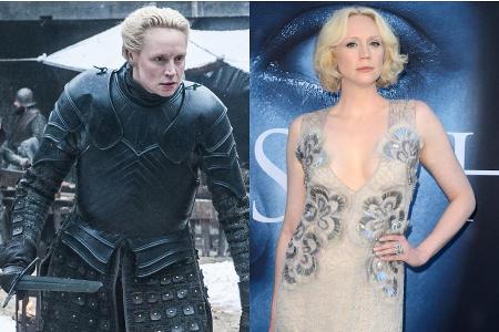 Eine Person: links Brienne von Tarth, rechts Gwendoline Christie