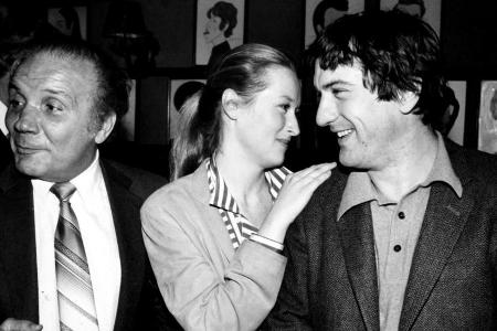 Jake LaMotta (li.) feierte in den 80ern mit Meryl Streep und Robert De Niro