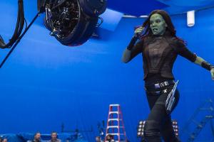 Zoe Saldana alias Gamora bei den Dreharbeiten zu "Guardians of the Galaxy Vol. 2"