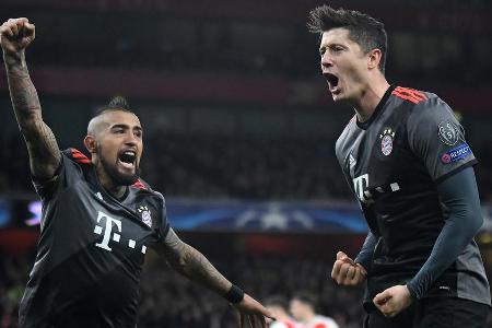 So wollen Arturo Vidal (l.) und Robert Lewandowski auch in Madrid jubeln