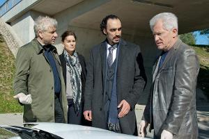 "Tatort: Der Wüstensohn": Kommissar Franz Leitmayr (Udo Wachtveitl), Staatsanwältin Anja Berger (Christina Hecke), Konsul Ab...