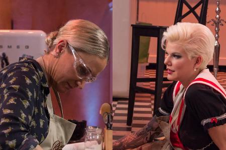 Janine Kunze und Melanie Müller (r.) beim 