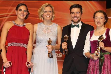 Die Sportler des Jahres (v.r.): Laura Dahlmeier, Johannes Rydzek sowie Laura Ludwig und Kira Walkenhorst