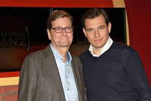 Guido Westerwelle und Michael Mronz bei einer Talkshow im November 2015