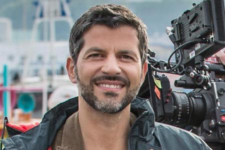 Schauspieler Pasquale Aleardi bei den Dreharbeiten zu einem 