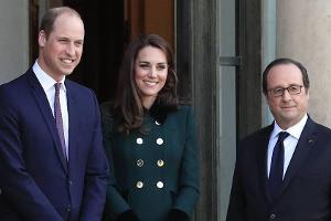 Prinz William und Herzogin Kate mit Frankreichs Präsident Francois Hollande