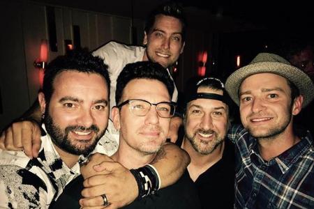 Eine ganz besondere Reunion gab es für Justin Timberlake (r.). Anlässlich eines runden Geburtstags traf er seine ehemaligen ...