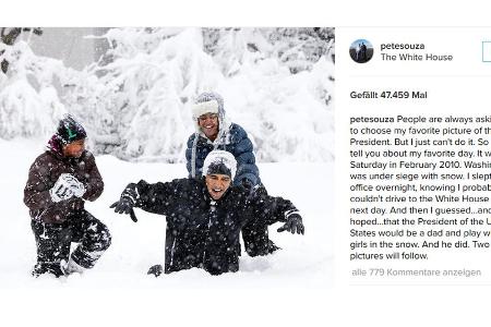 Pete Souza hat Barack Obama und seine Töchter Malia und Sasha in so manchem privaten Moment fotografiert