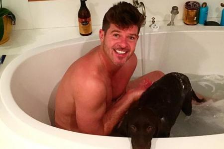 Robin Thicke präsentierte seinen Instagram-Followern nackte Tatsachen