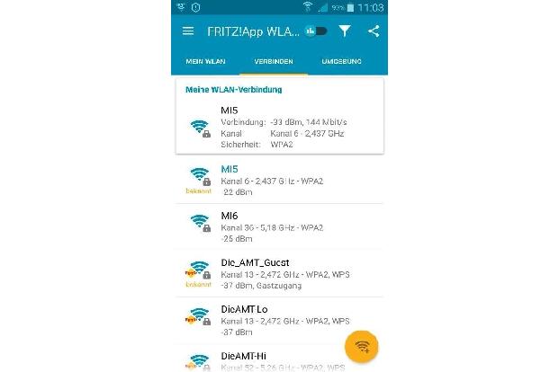 Das geeignete WLAN auswählen