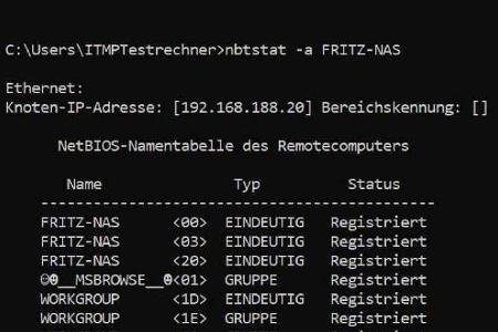 Per CMD lässt sich herausfinden, welches Gerät die Master-Browser-Funktion ausübt.