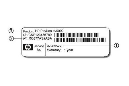 Der Serviceaufkleber auf der Unterseite eines HP Laptops beinhaltet alle wichtigen Informationen, die Sie benötigen könnten.