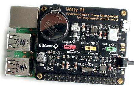 Bei der Witty Pi handelt es sich um eine gepufferte Echtzeituhr und ACPI-konforme Schaltungselektronik für den Raspberry Pi.