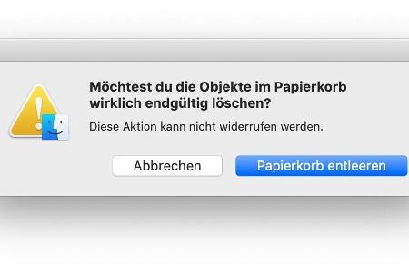 Die oft lästige Nachfrage beim Entleeren des Papierkorbs lässt sich dauerhaft in den Finder-Vorgaben deaktivieren.