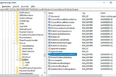 Damit Psexec Zugriff auf einen PC im Netzwerk erhält, muss in der Registry von Windows 8.1 und 10 der Wert „LocalAccountToke...