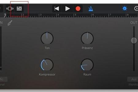 Hier findet sich die Spuransicht, beim 