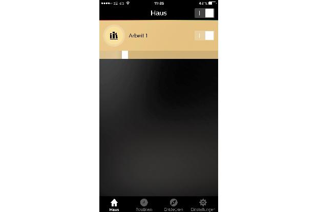 Bei der App Philips Hue werden die Lampen einzelnen Räumen zugeordnet.