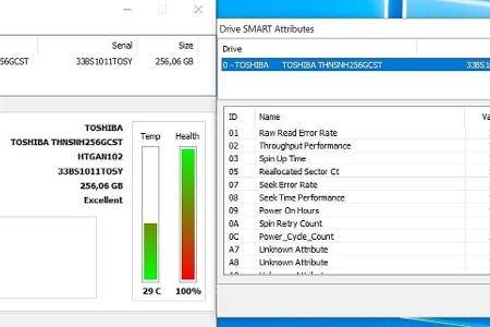 Mit Tools wie HDD Health lassen sich die S.M.A.R.T.-Werte von Festplatten auslesen. Wenn diese den Wert 100 aufweisen, ist m...