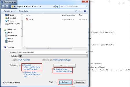 Speichern des modifizierten PDFs.