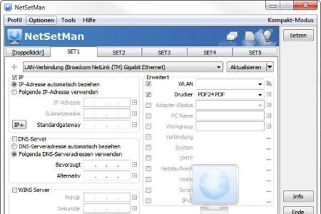 Mit Netsetman können Sie verschiedene Netzwerkverbindungen in einzelnen Profilen speichern. Das ist vor allem für Notebooks ...