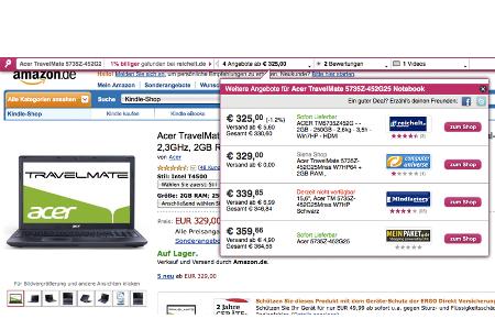 Stets das günstigste Angebot im Netz aufstöbern