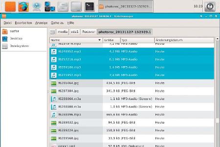 Nach Abschluss der Wiederherstellung zeigt Photorec eine Übersicht der geretteten Dateien an – die Originaldateinamen gehen ...